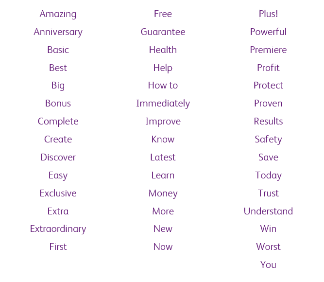 43 Power Words For Your Copy