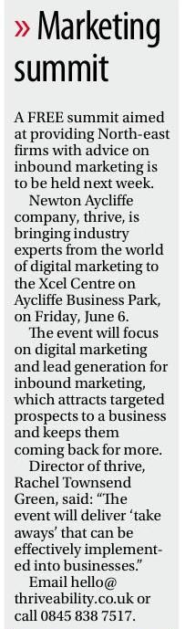 Inbound Marketing Summit planned on June, 6 to celebrate #InboundMarketingWeek in the North East