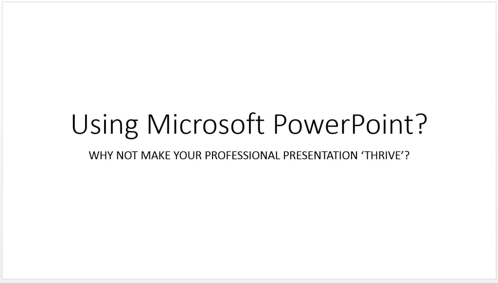 Option 1: This doesn't get the viewer comfortable for what might be a long presentation...