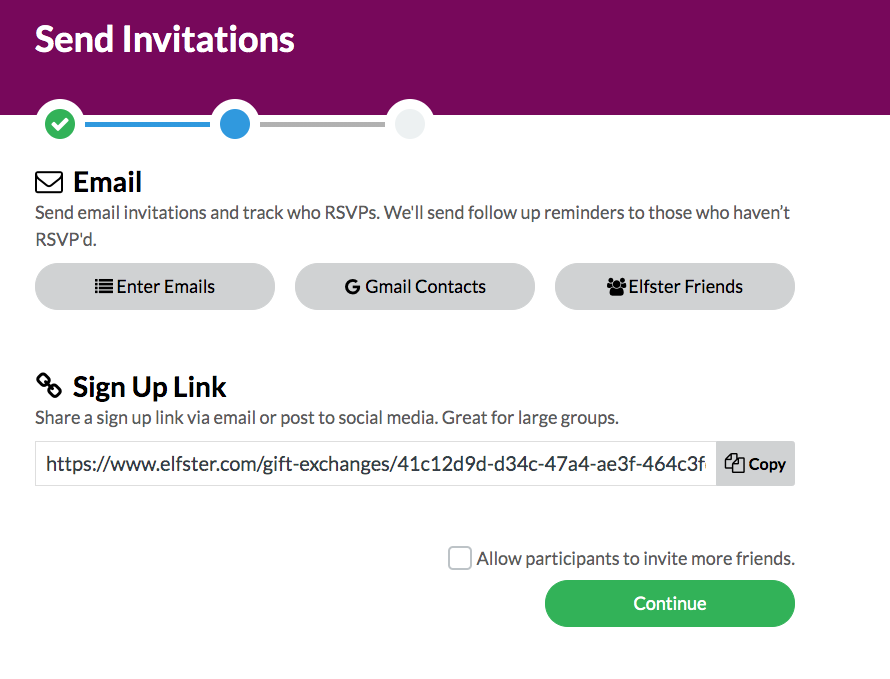 Elfster Invitations