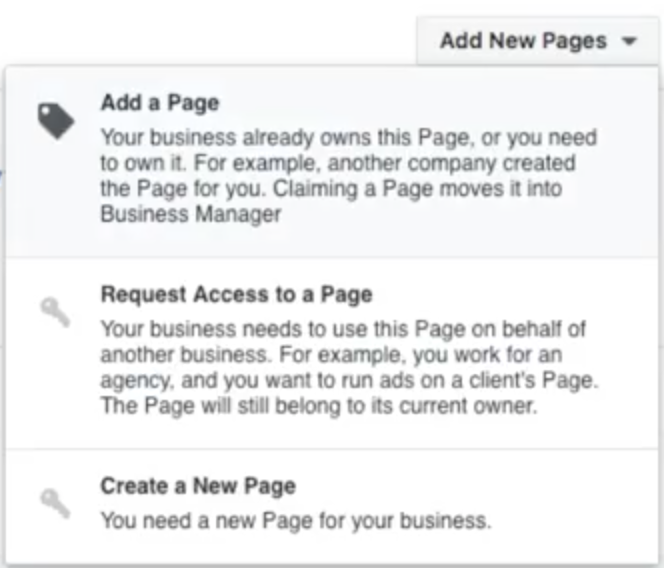 Business Manager Add Pages