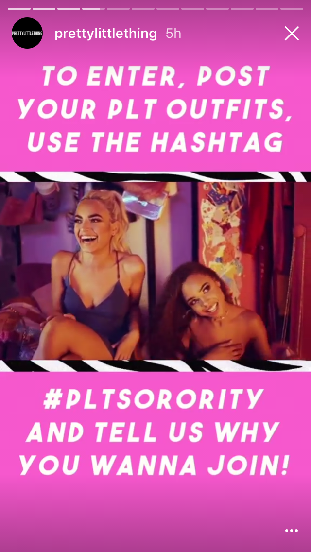 Pretty Little Thing hashtag competition offer