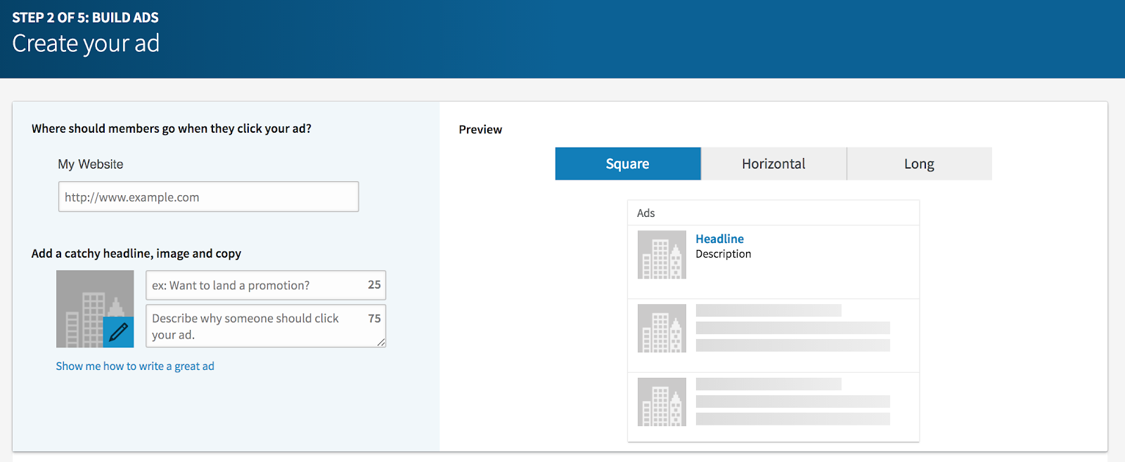 LinkedIn Build Ad