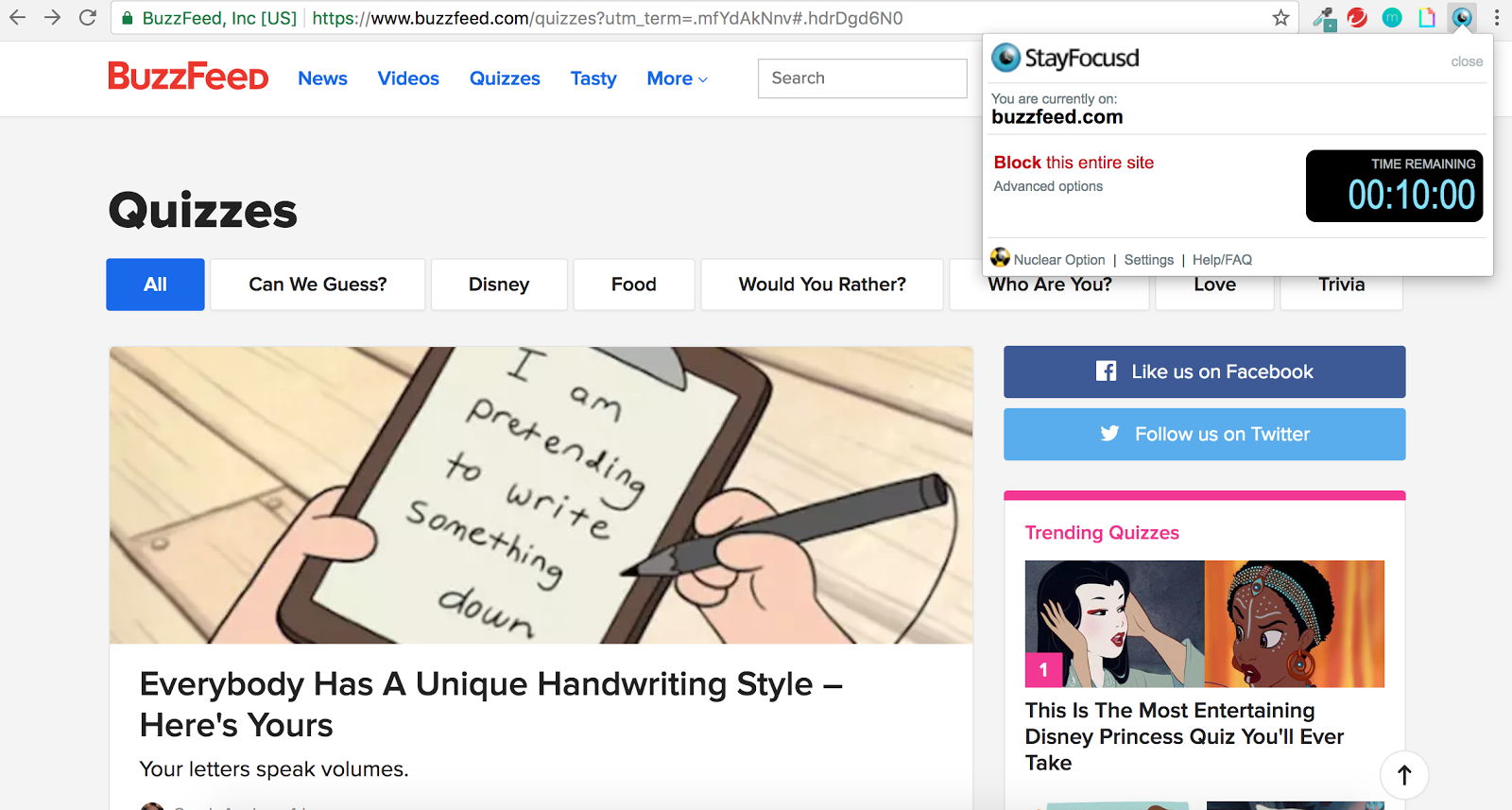StayFocusd Google Chrome Extension