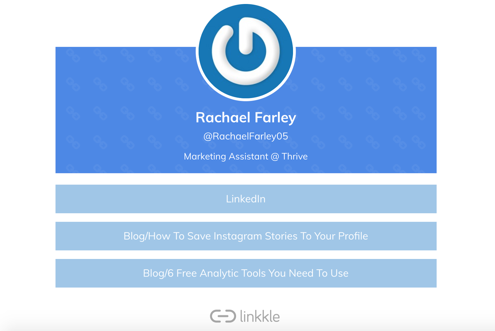 Linkkle Profile Example