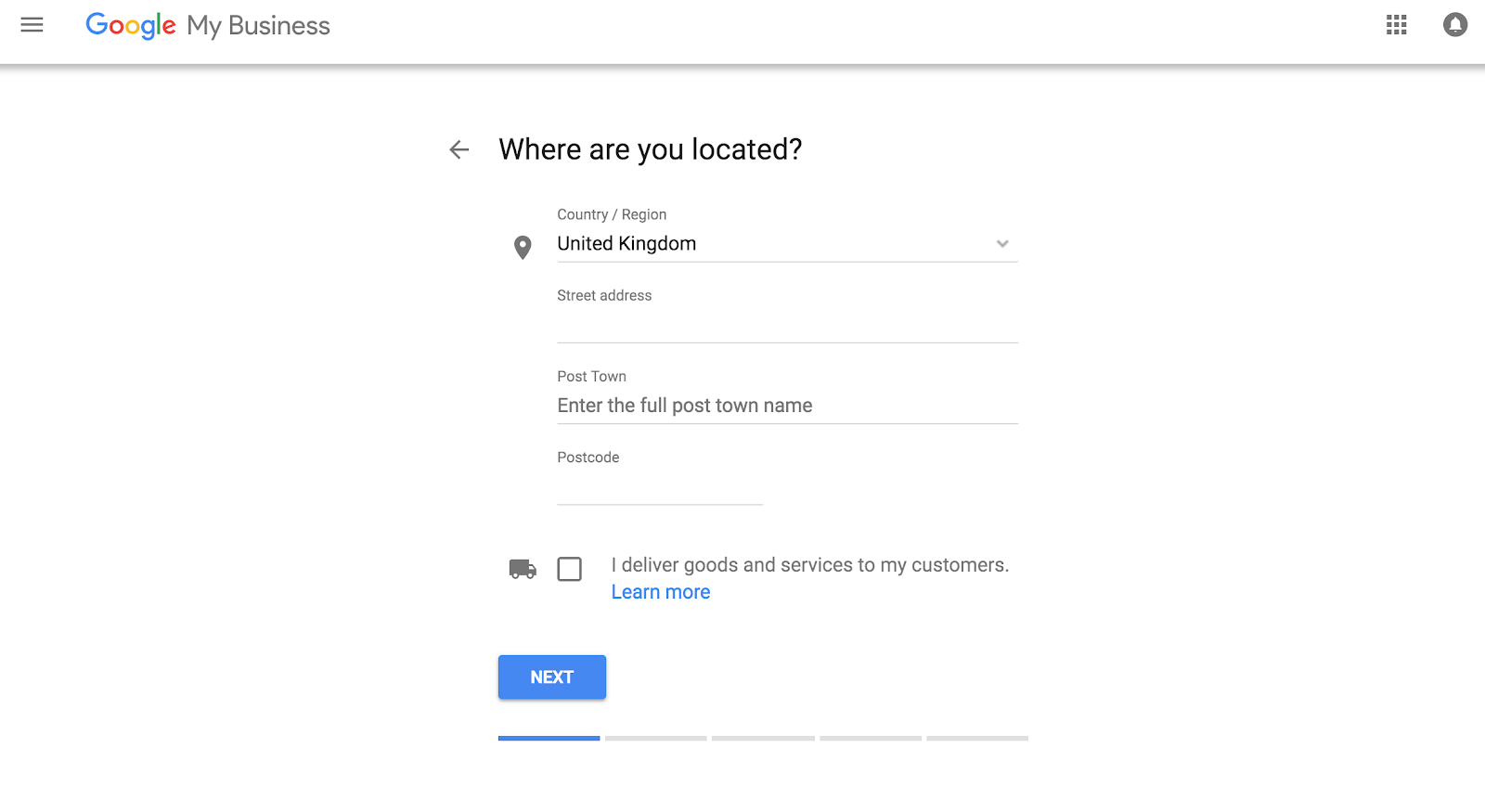 Google My Business - Location