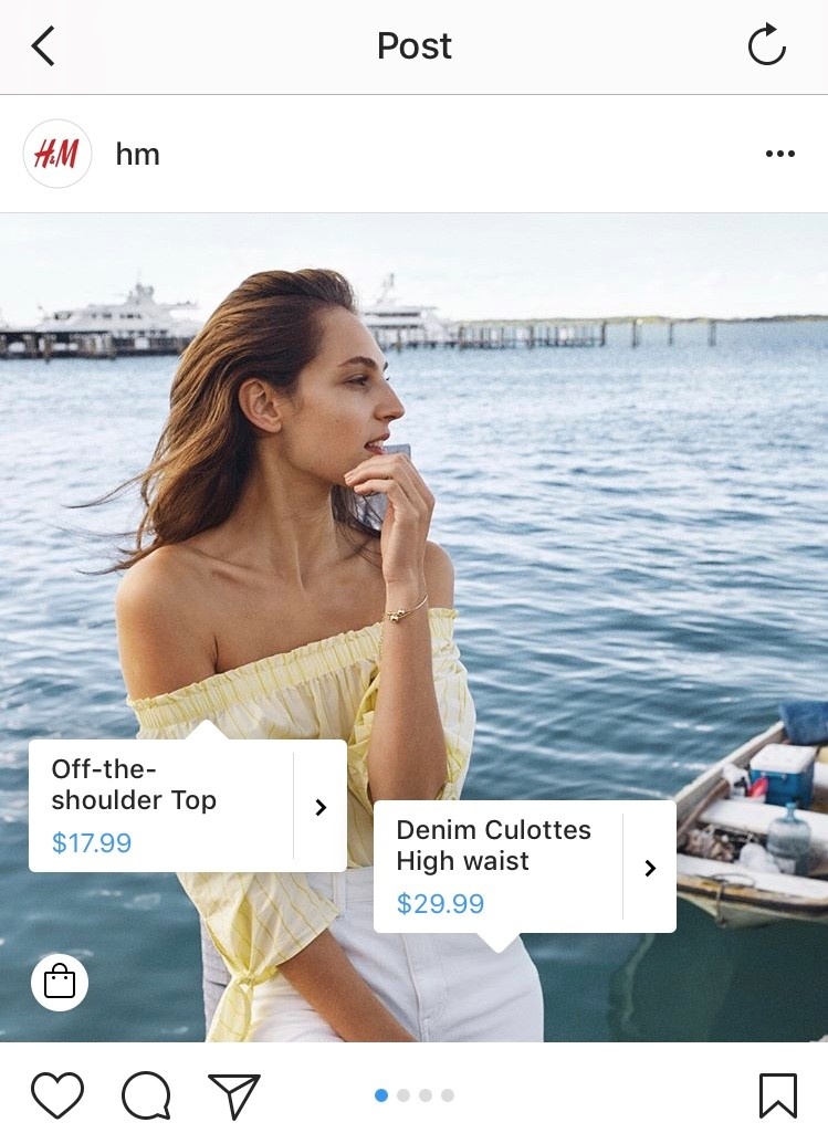 H&M Instagram Shopping Example