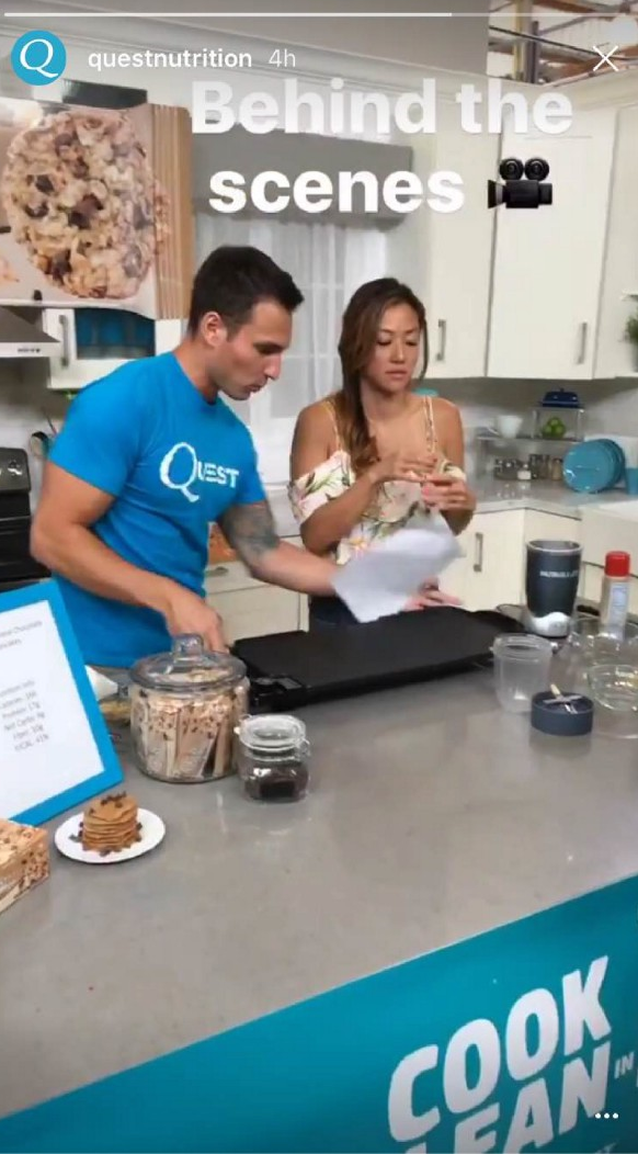 Behind the scenes Instagram story with Quest Nutrition